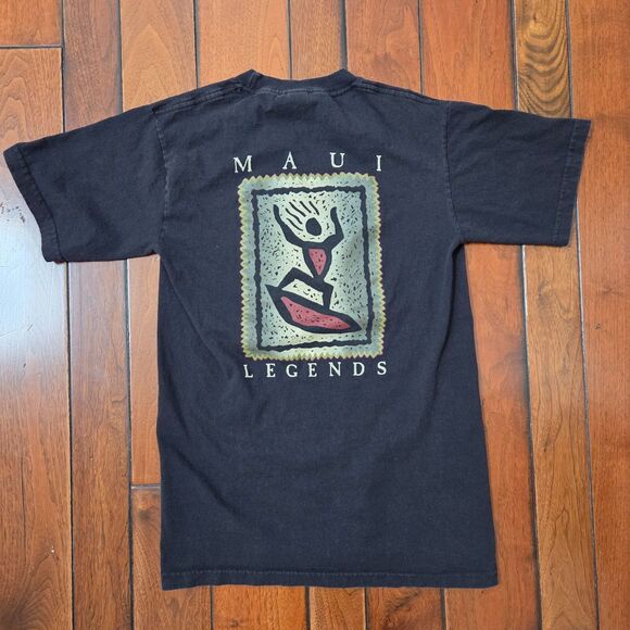 Vintage MAUI Hawaii LEGENDS TShirt USA Men’s Small S Surfing Black - Picture 1 of 9